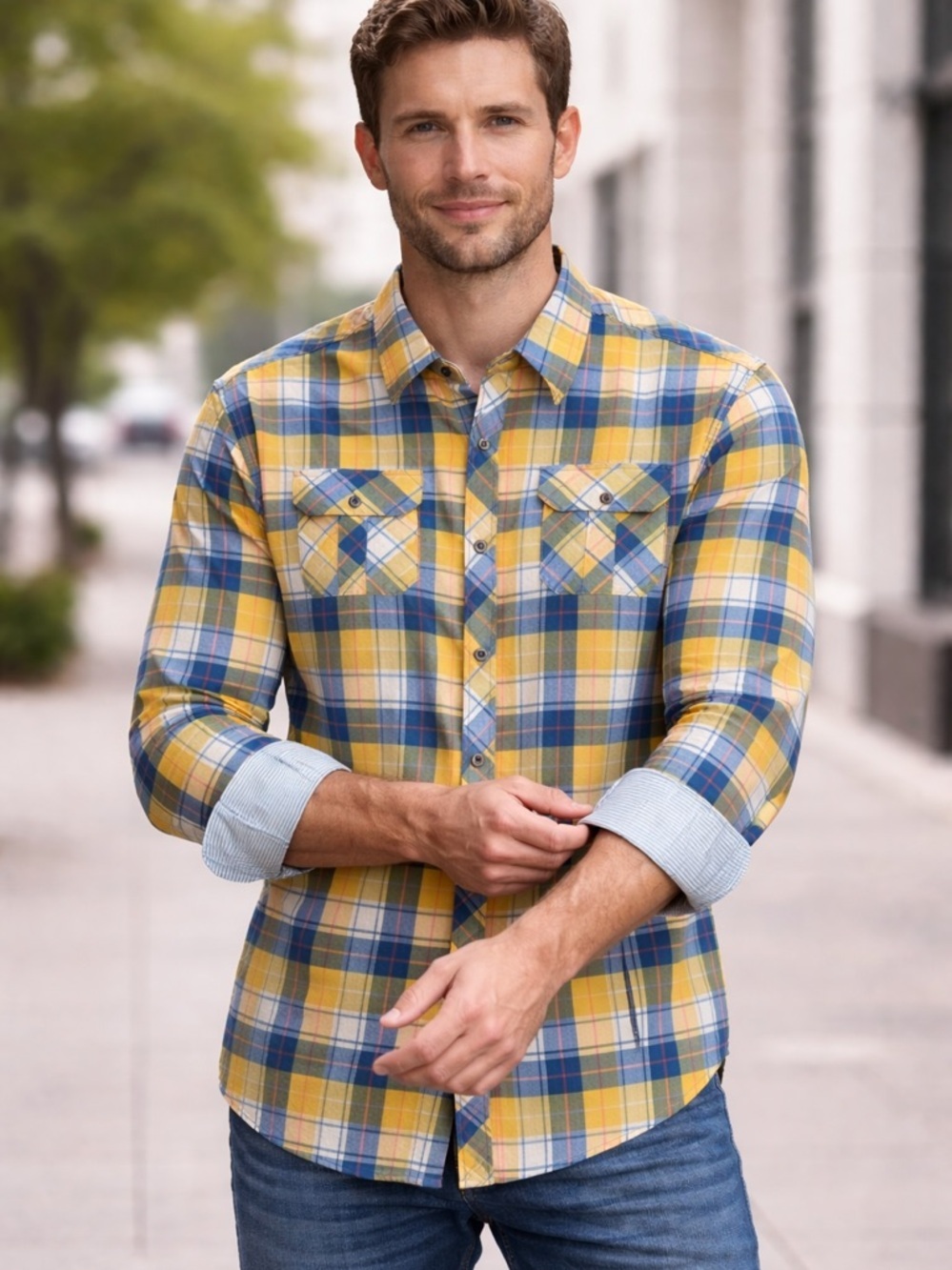 Ablanche New York Plaid Workcore Button Up Shirt - Men’s 3XL